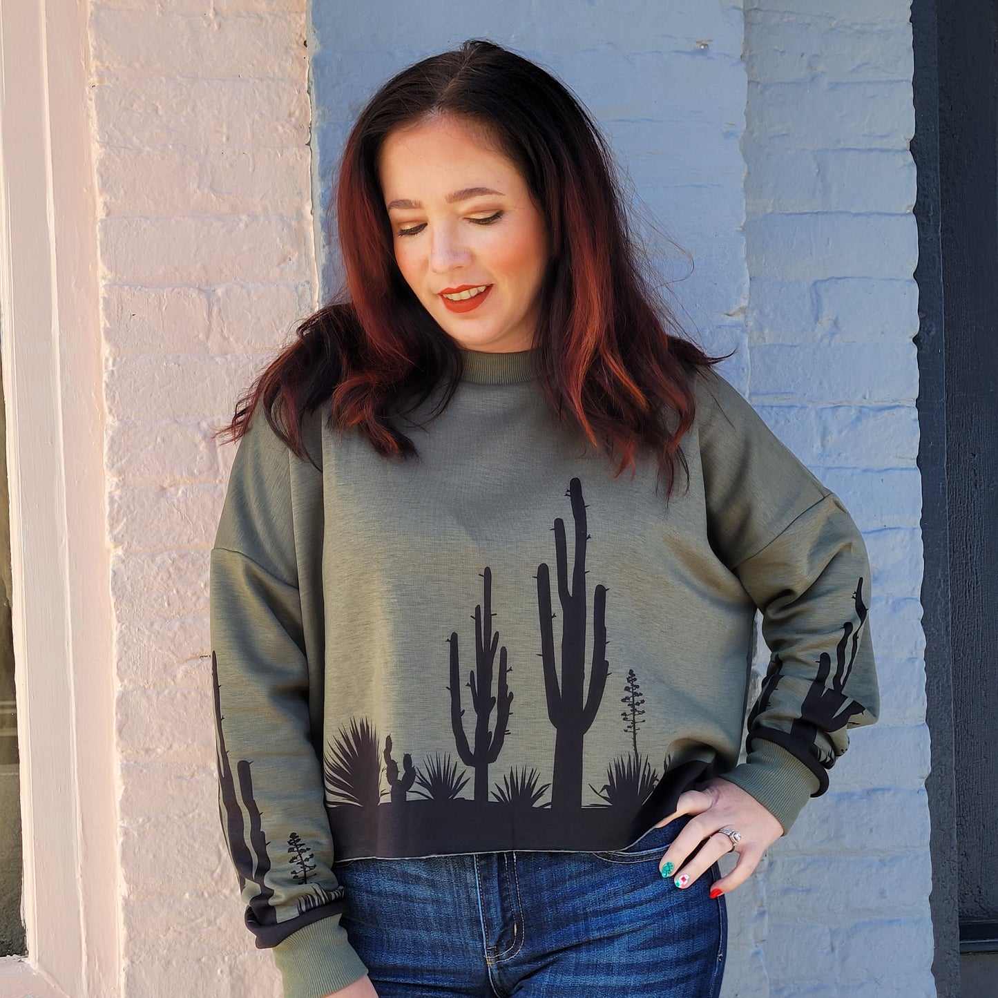 Cacti Crop Sweatshirt