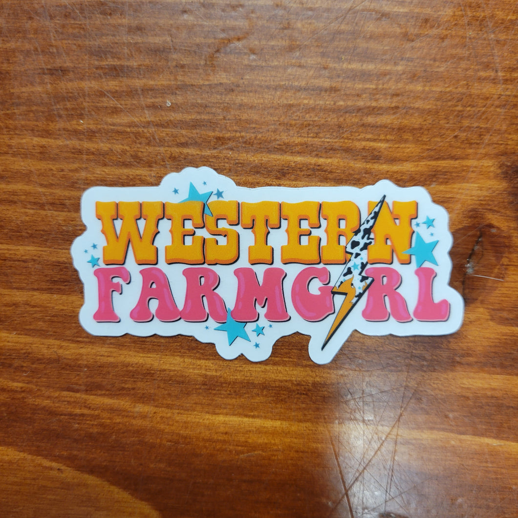 Western Farmgirl Lightning Sticker