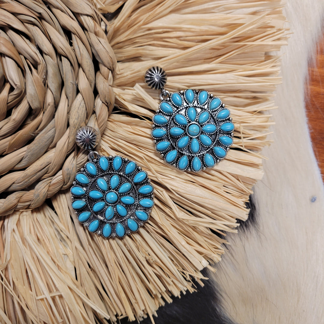 Concho Flower Earrings [turquoise]